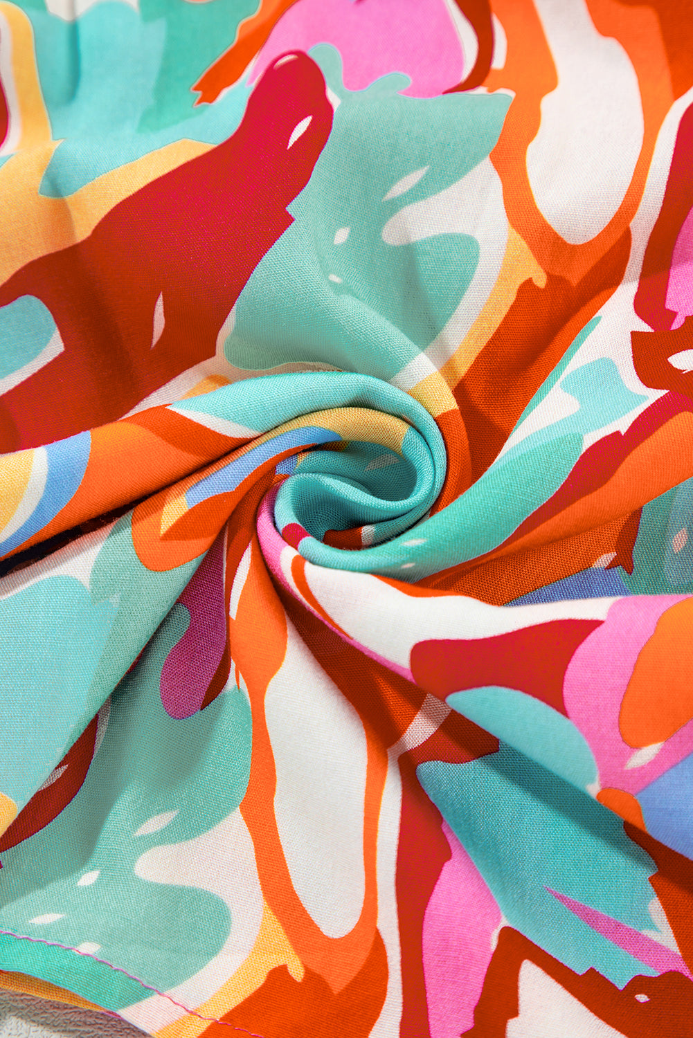 Chemisier à manches mi-longues et col en V à imprimé abstrait rose rouge-A WOMAN WE LOVE