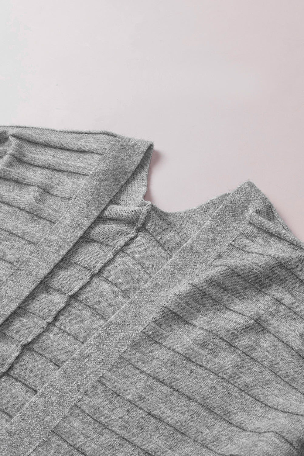 Cardigan en maille côtelé gris ouvert sur le devant-A WOMAN WE LOVE