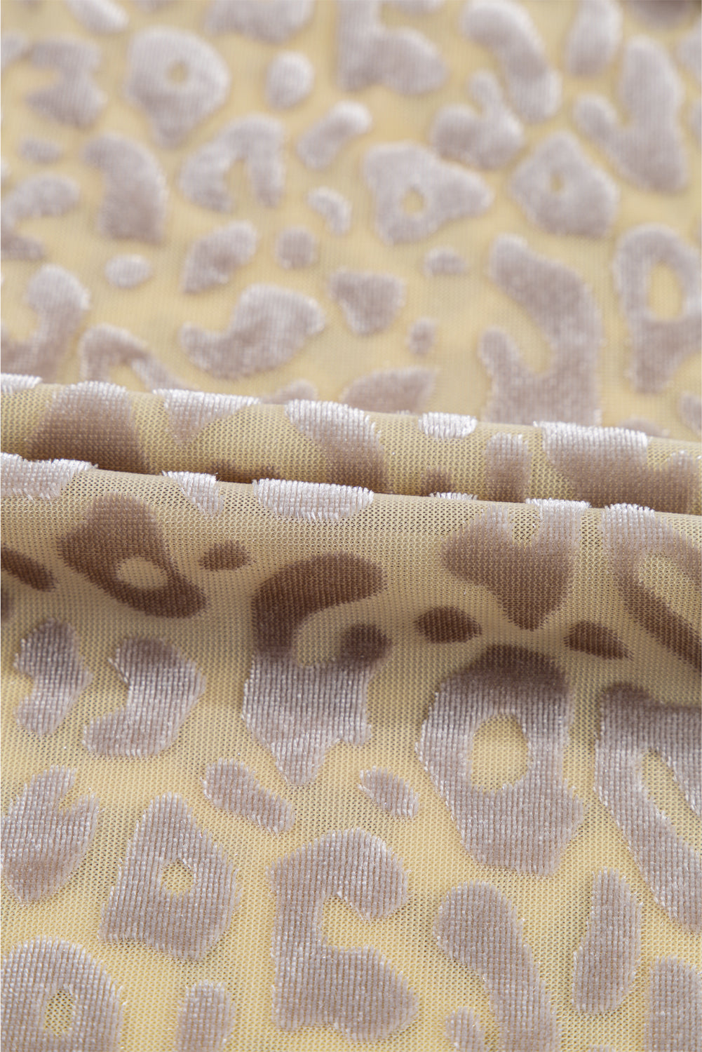 Chemisier à manches longues et épaules dénudées en velours léopard beige-A WOMAN WE LOVE