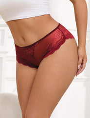 Culotte dentelle bordeaux avec ouverture dos et anneau cœur