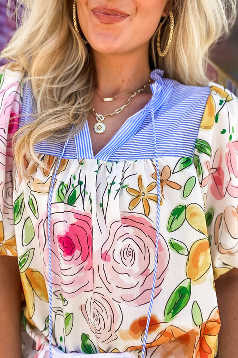 Chemisier multicolore à imprimé floral *-A WOMAN WE LOVE