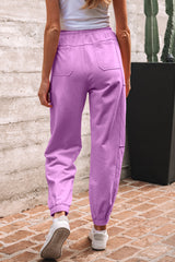 Pantalon de jogger de couleur avec cordon de serrage