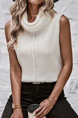 Gilet pull blanc à col bénitier *
