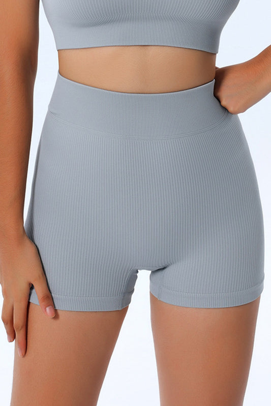 Pantalones cortos de yoga Grey Peach Hip Fitness