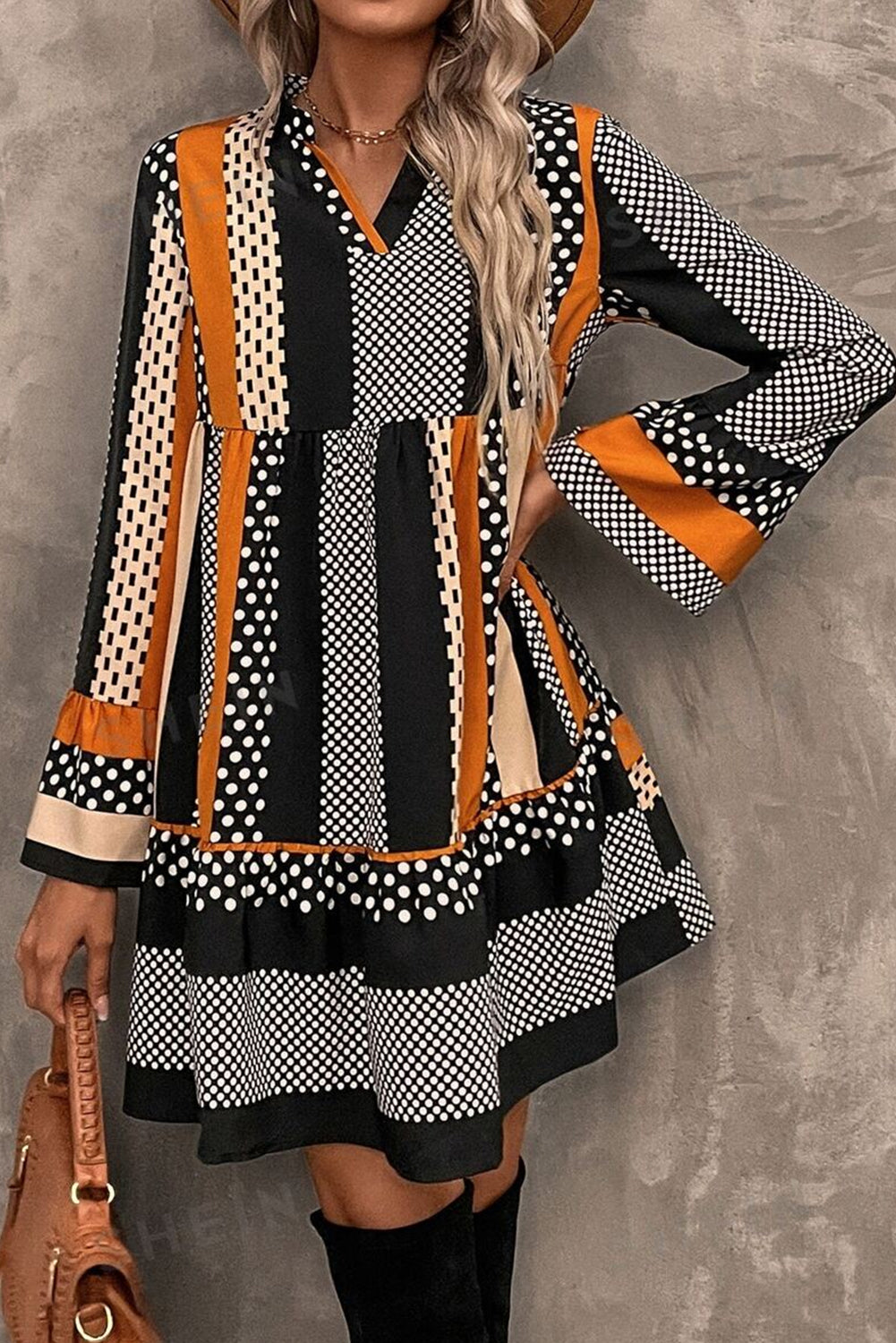 Dress with various prints *