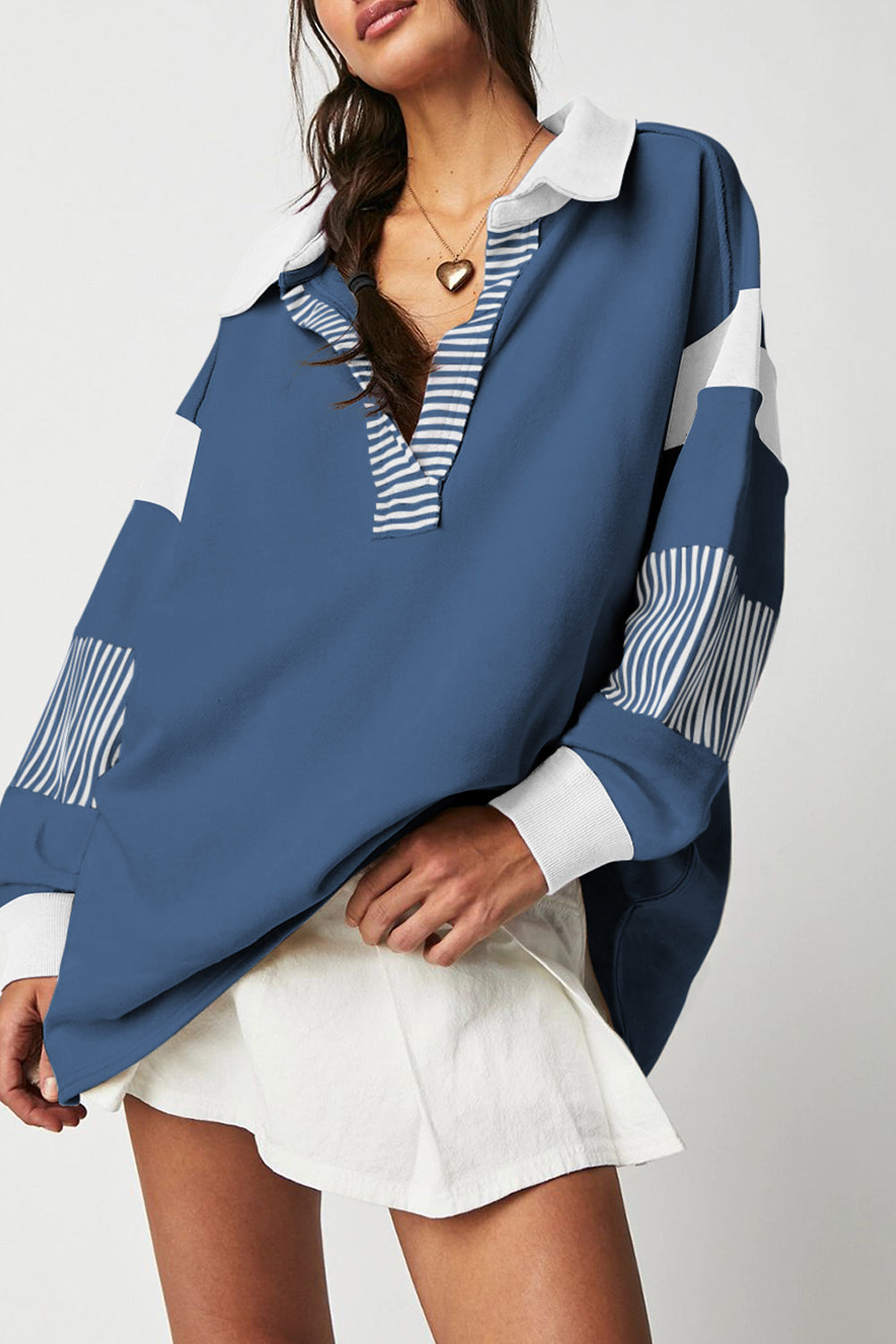 Patchwork collar sweatshirt *