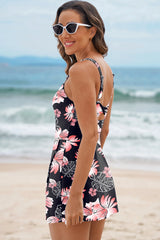 Vestido de playa de estampado floral negro *