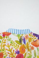 Robe à imprimé floral rose vif, bordure en ricac