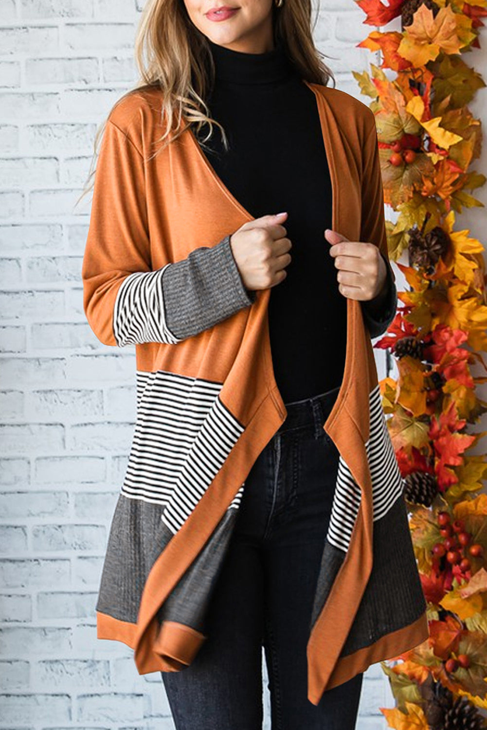 Cardigan ouvert patchwork rayé *-A WOMAN WE LOVE