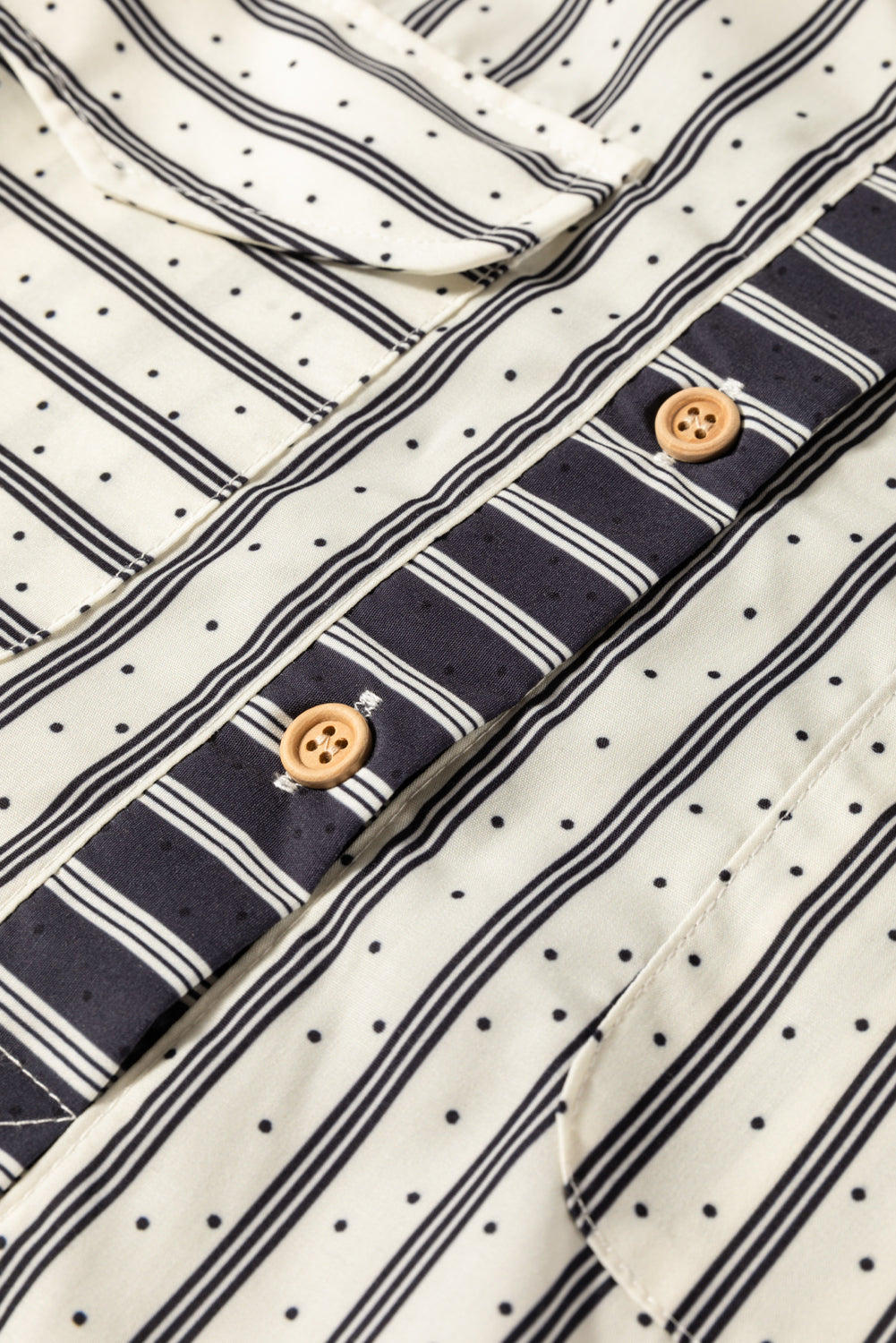 Chemisier rayé 2 tons patchwork demi-boutons poches *-A WOMAN WE LOVE