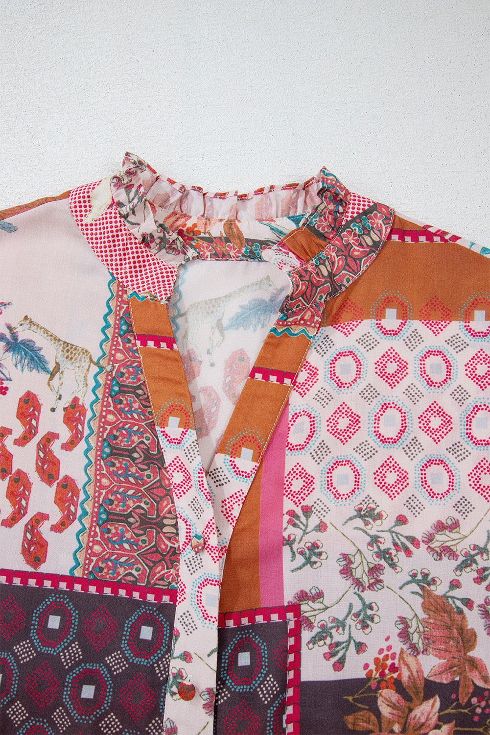 Chemise à manches bulles en patchwork *-A WOMAN WE LOVE