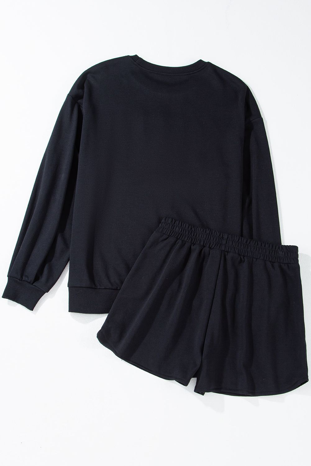 Ensemble sweat-shirt ample et short noir à paillettes COFFEE-A WOMAN WE LOVE