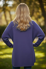 Tunique oversize en maille douce Violet