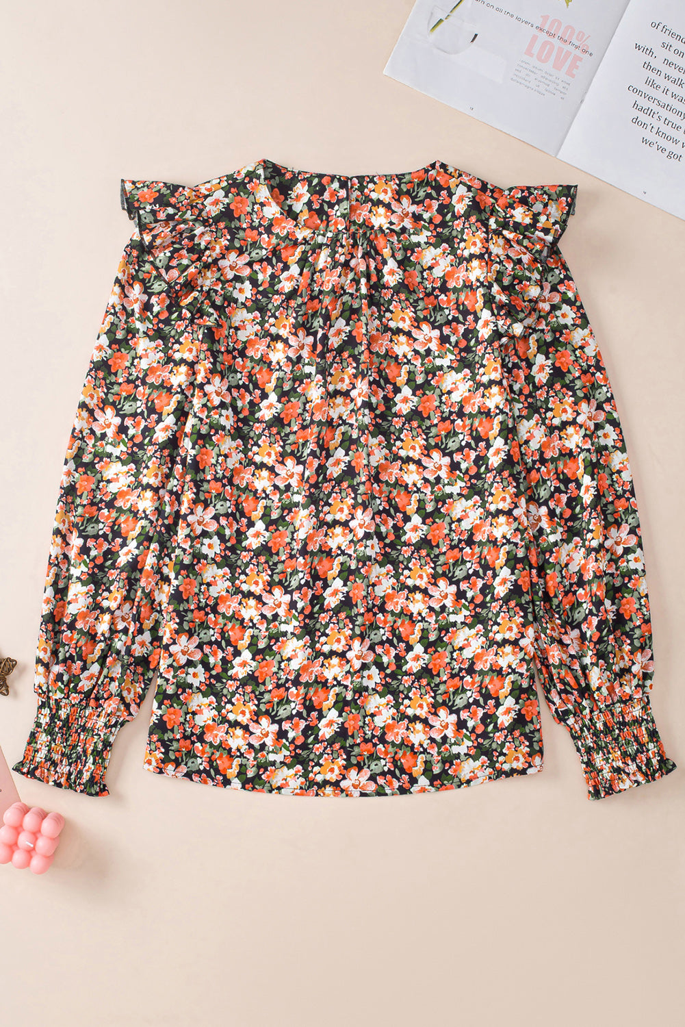 Blouse florale orange à volants et-A WOMAN WE LOVE