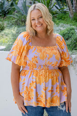 Chemisier babydoll smocké à manches bouffantes *-A WOMAN WE LOVE