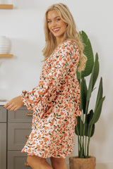 Beige Babydoll Dress with V * necklines in V *