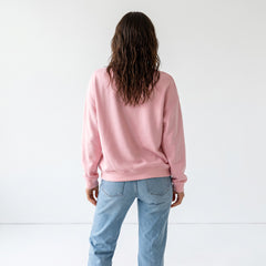 Sudadera clásica rosa unida con cuello redondo