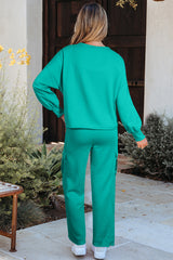 Ensemble haut pull et pantalon cargo de couleur unie