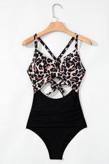 Black leopard 2 tones * monokini
