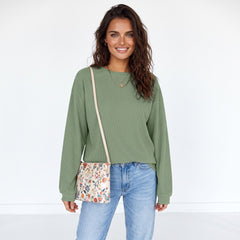 Grass green corduroy oversized sweatshirt