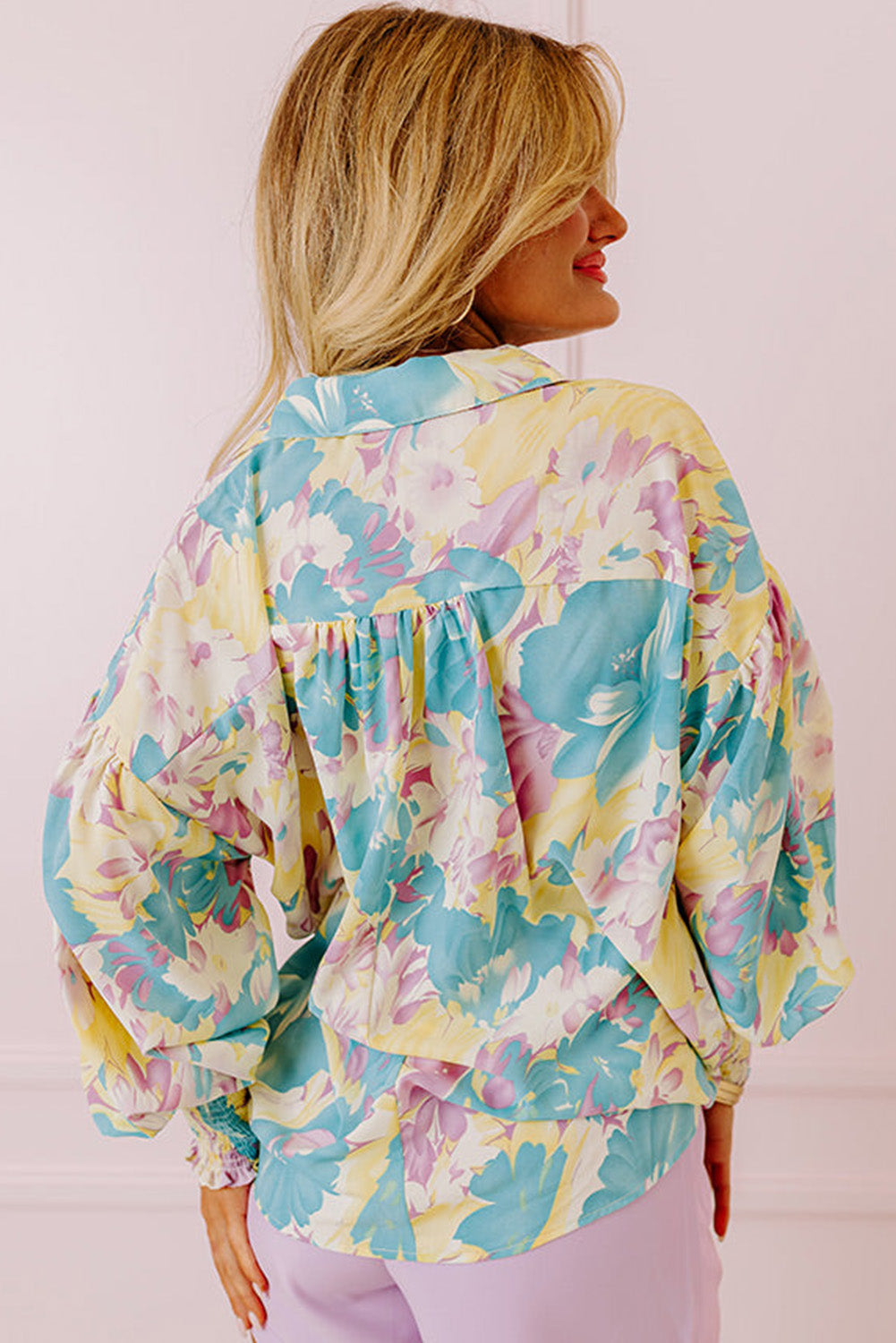 Chemise oversize jaune à imprimé floral *-A WOMAN WE LOVE