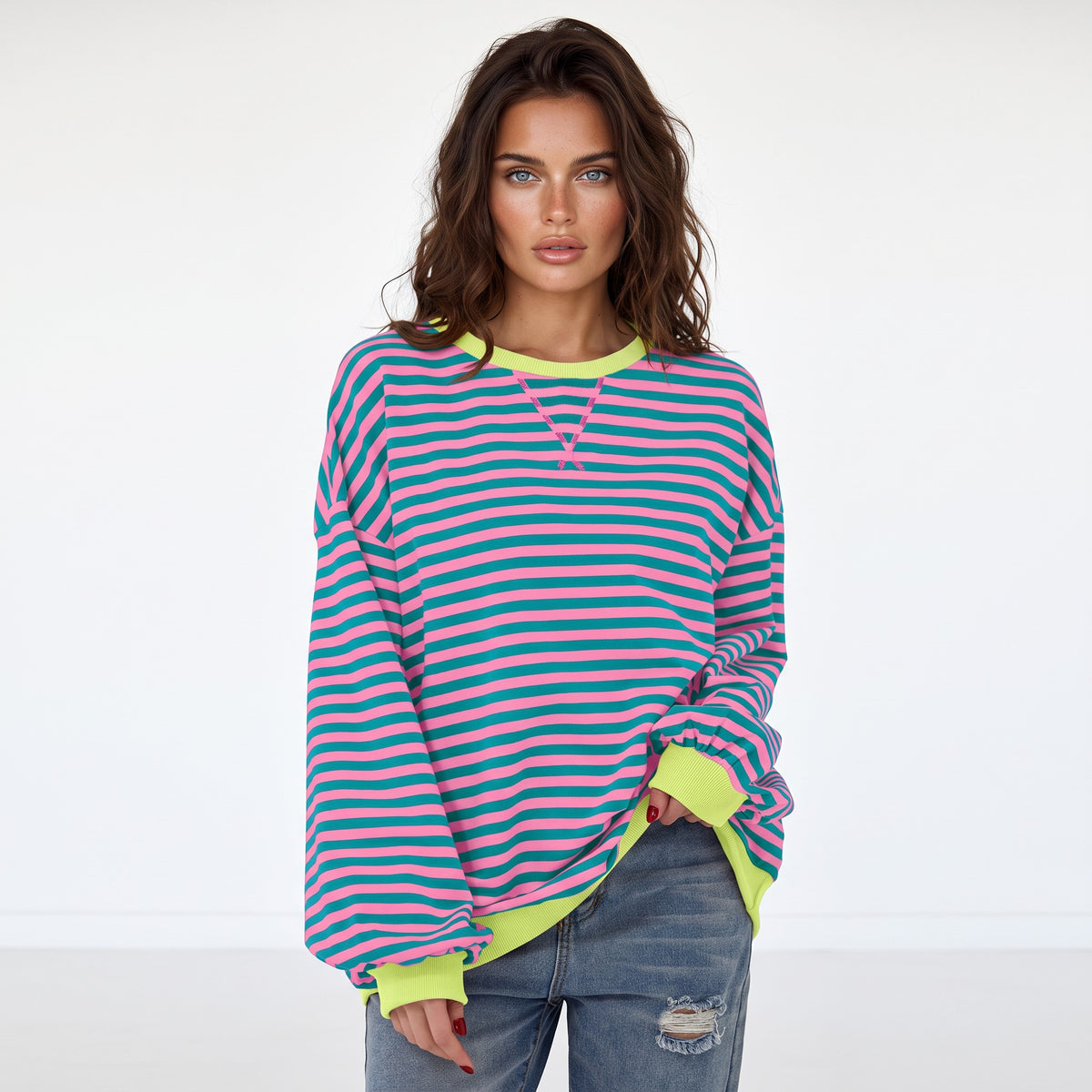 Over-dimensioned green stripes *