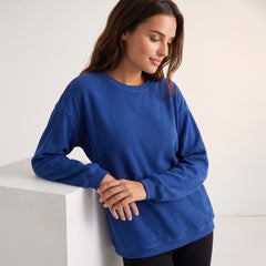 Dark blue corduroy oversized sweatshirt