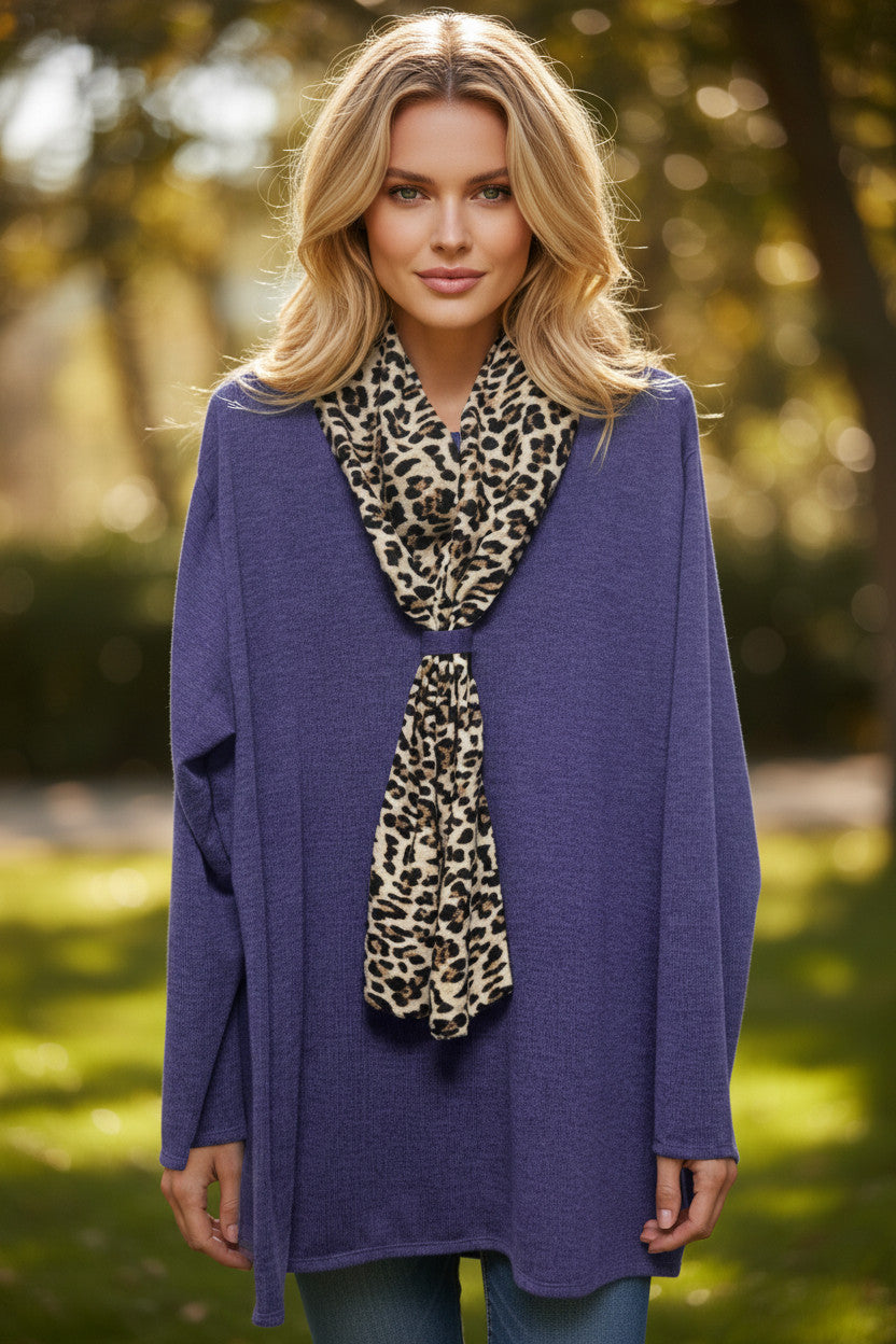 Tunique oversize en maille douce Violet
