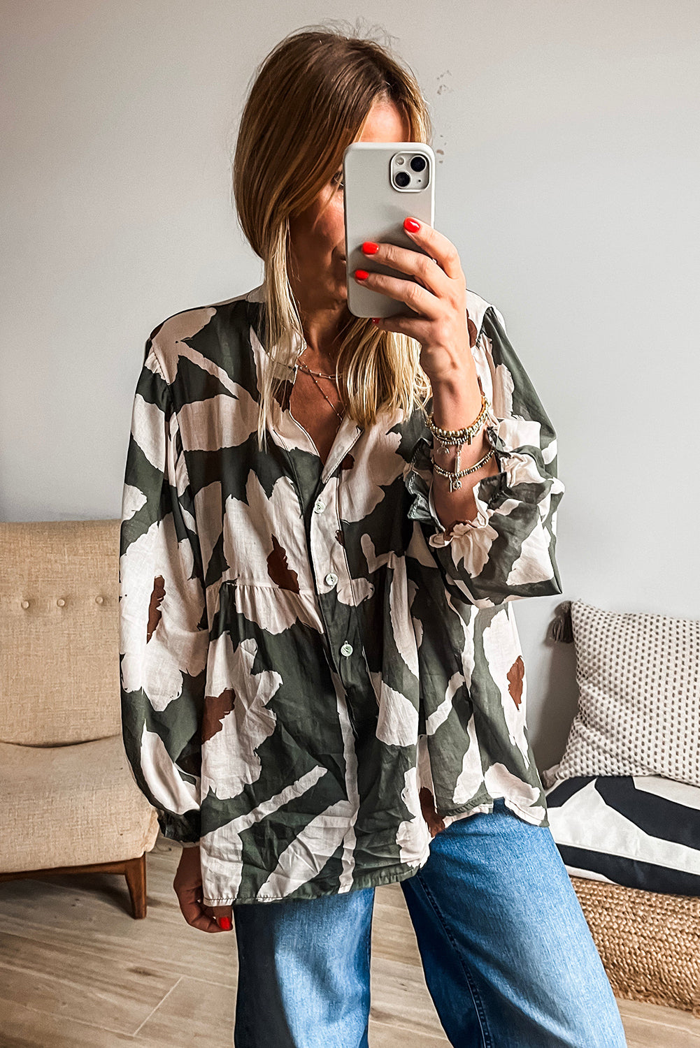 Chemisier demi-bouton à manches bouffantes *-A WOMAN WE LOVE