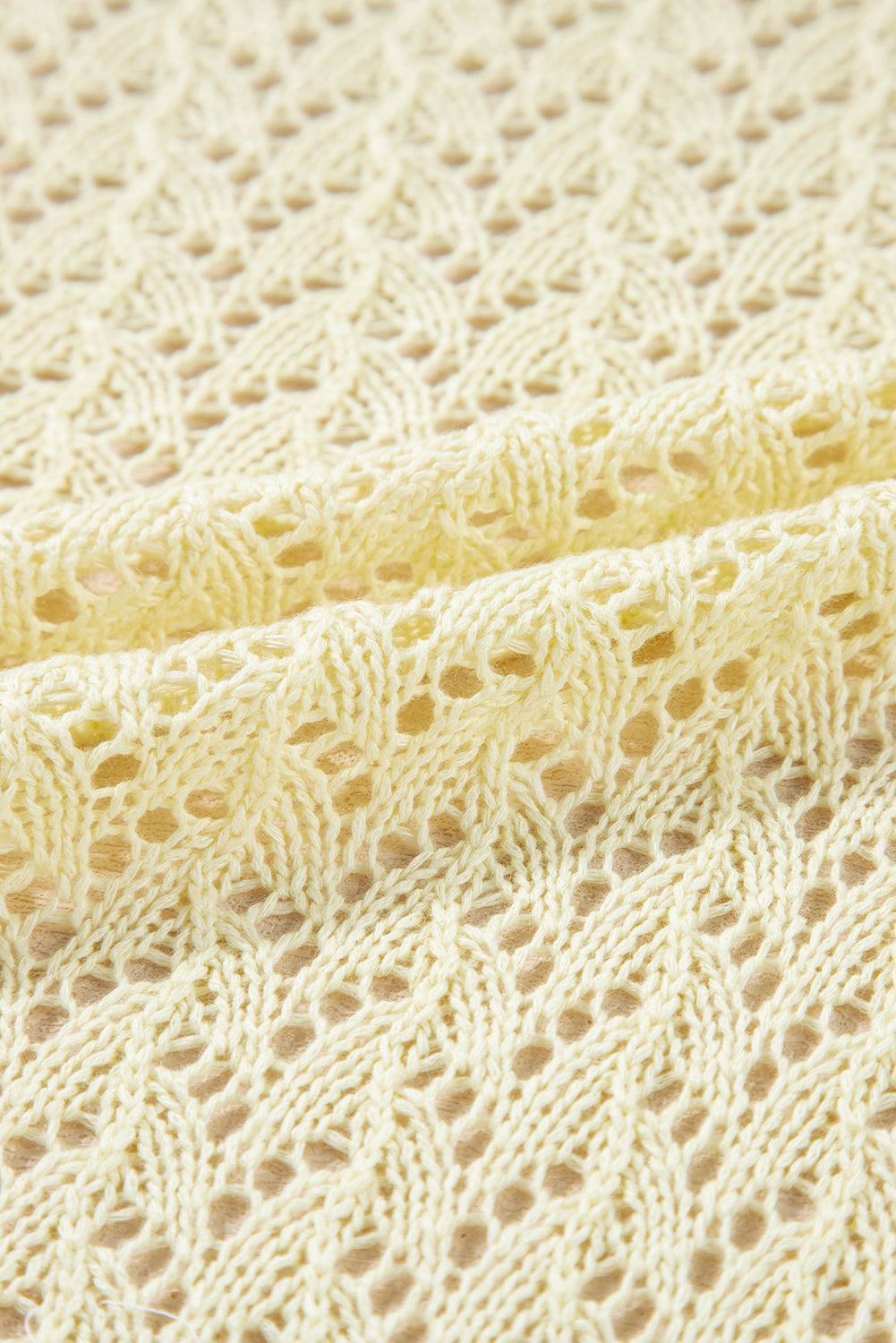 Cardigan court jaune crème en maille pointelle ouvert sur le devant-A WOMAN WE LOVE