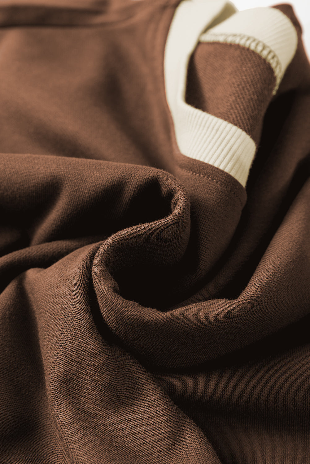 Ensemble pull ample à contraste de couleur café *-A WOMAN WE LOVE