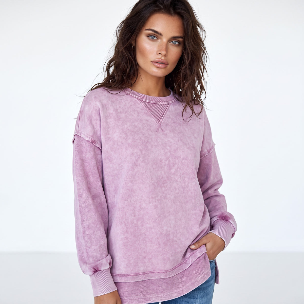 Sudadera de hombro caída