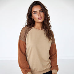 Sudadera de color caqui con hombros caídos *