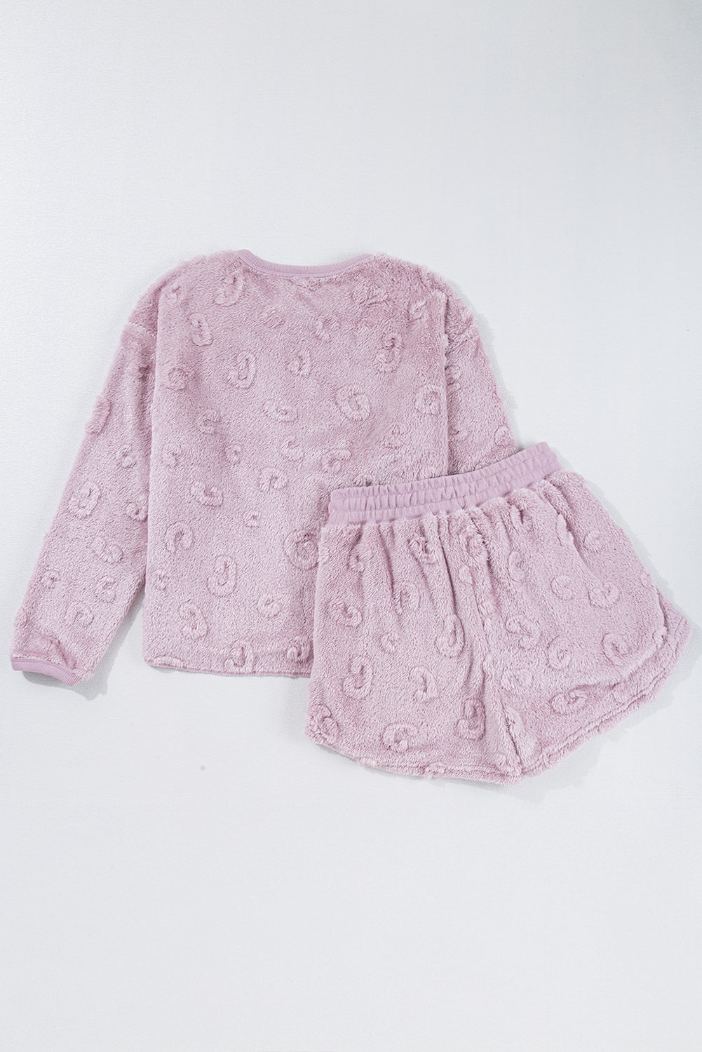 Ensemble de salon ample deux pièces en polaire léopard texturé Lavendula-A WOMAN WE LOVE