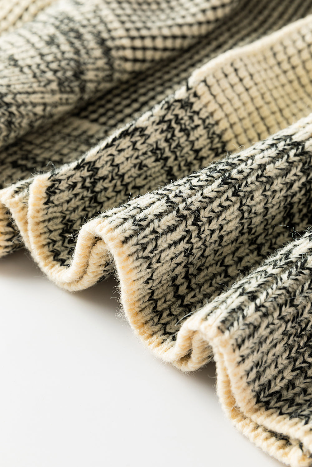 Cardigan ouvert sur le devant à carreaux abricot et bordure contrastée-A WOMAN WE LOVE