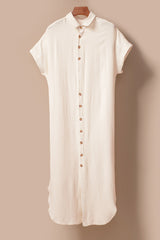 Long beach dress with buttons and side slits *