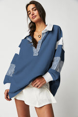 Patchwork collar sweatshirt *
