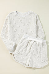 Ensemble de salon ample deux pièces en polaire léopard texturé gris clair-A WOMAN WE LOVE