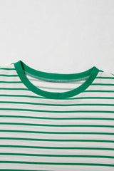 Camiseta redonda de cuello con grandes rayas verdes para Saint-Patrick
