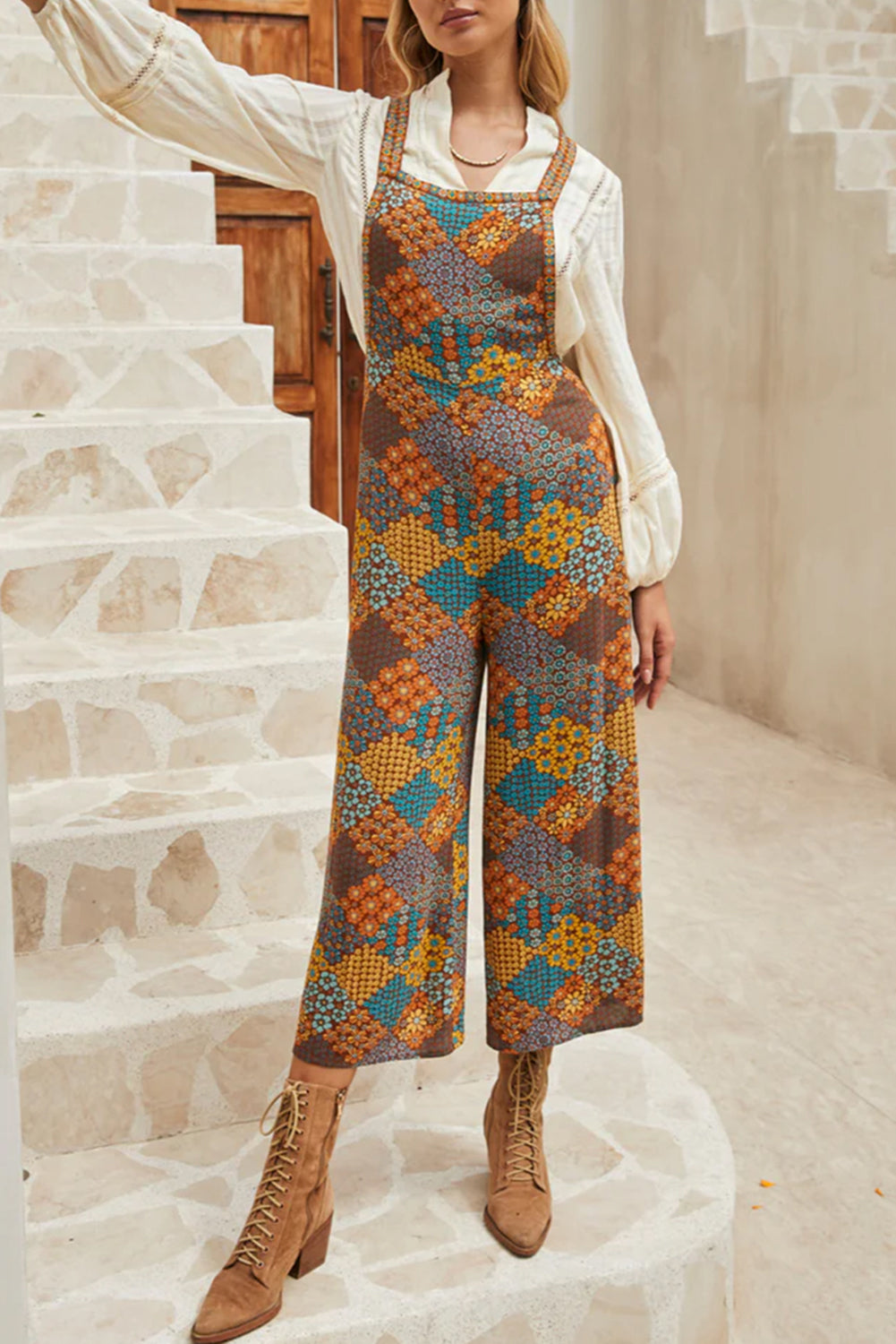 Combinaison multicolore bohème à imprimé floral *-A WOMAN WE LOVE