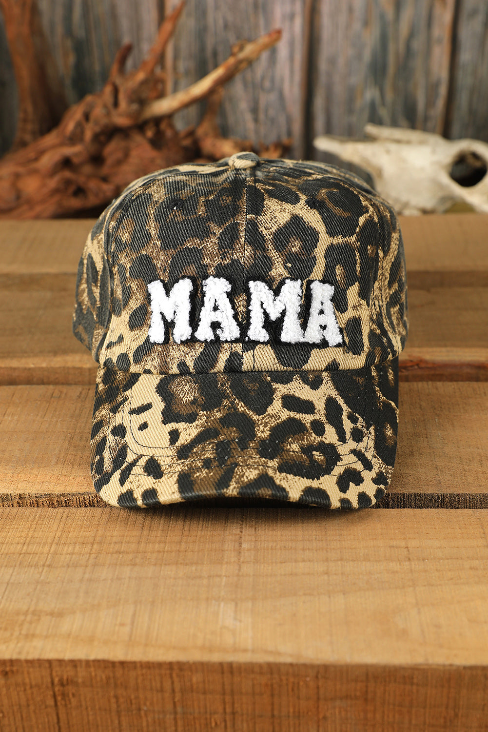 Casquette de baseball léopard brodée Leopard MAMA-A WOMAN WE LOVE