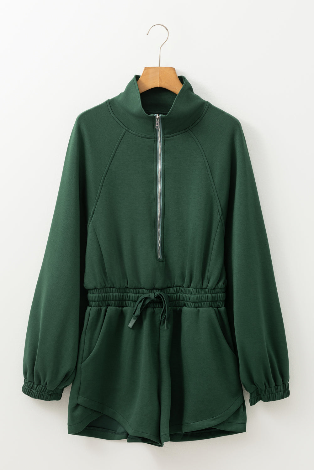 Combi-short verte à col demi-fermeture-A WOMAN WE LOVE