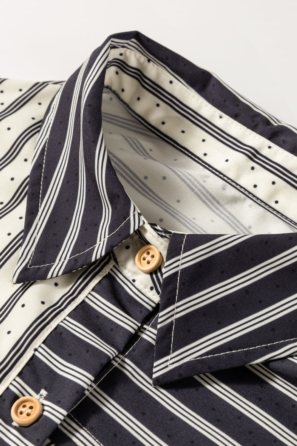 Chemisier rayé 2 tons patchwork demi-boutons poches *-A WOMAN WE LOVE