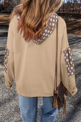 Sudadera con capucha con cordón de apriete de estrellas y albaricoque floral