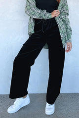 Large black black pants with tightening cord