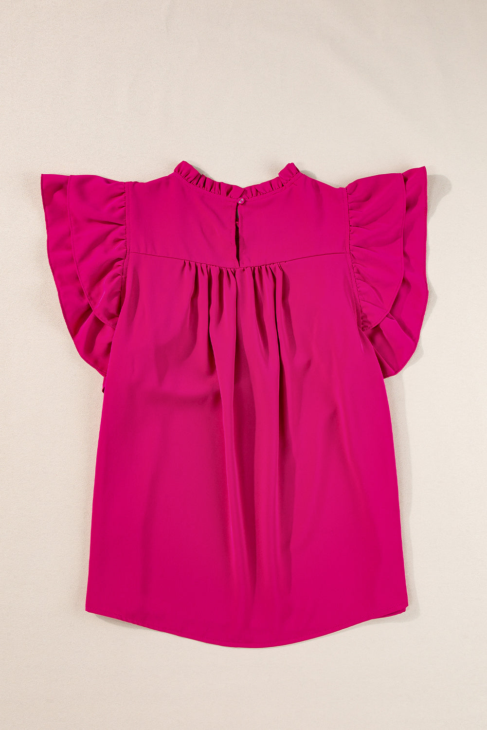 Blouse à manches volantées  rouge rose-A WOMAN WE LOVE