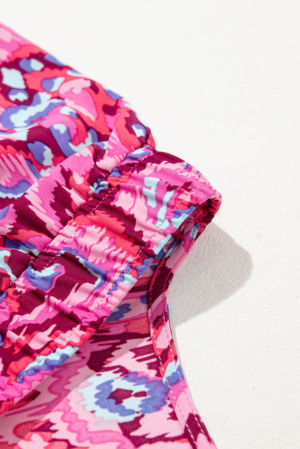 Combi-short taille haute à imprimé abstrait rose-A WOMAN WE LOVE