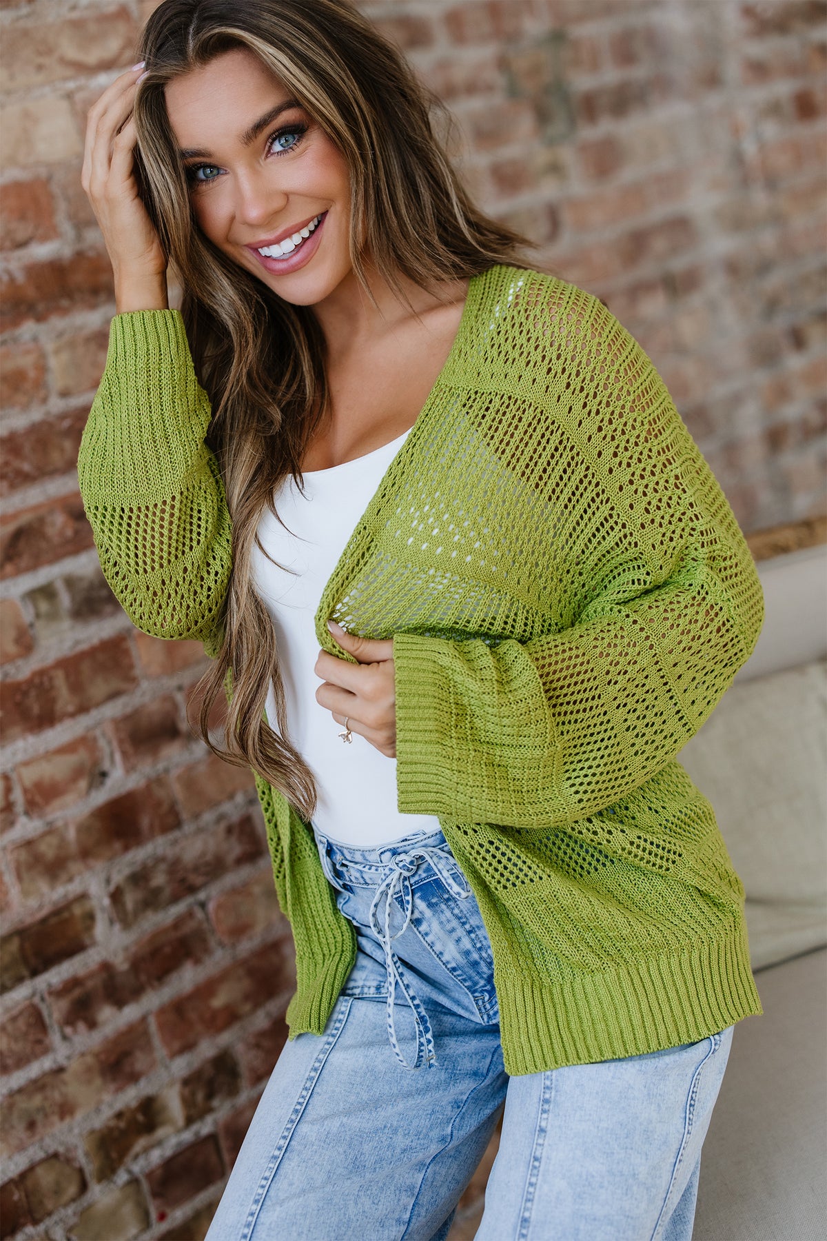 Cardigan Oversize en Maille Crochetée