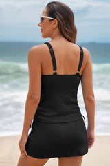 Maillot de bain 2 pièces en tricot côtelé noir
