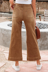 Jean marron taille haute
